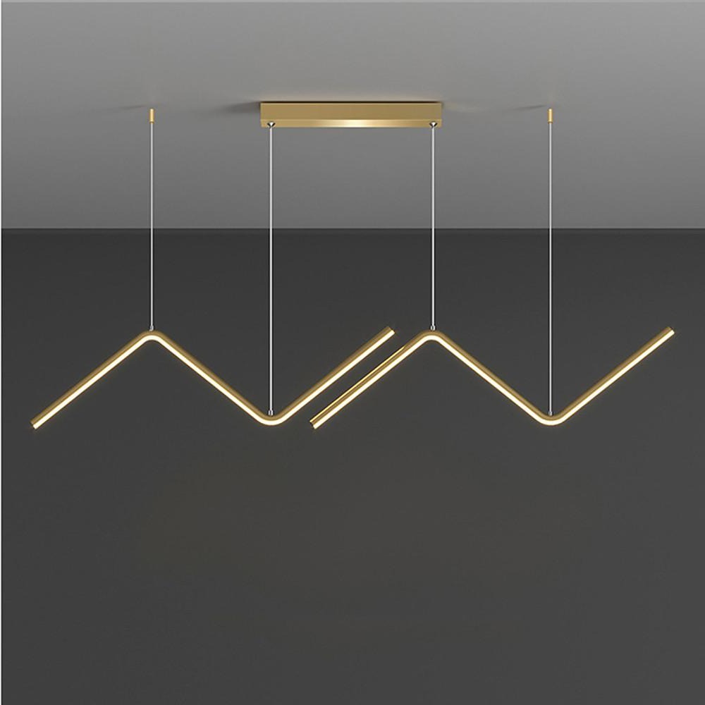 Modern Wave Pendant Light - 2-Light LED Dimmable Aluminum Fixture