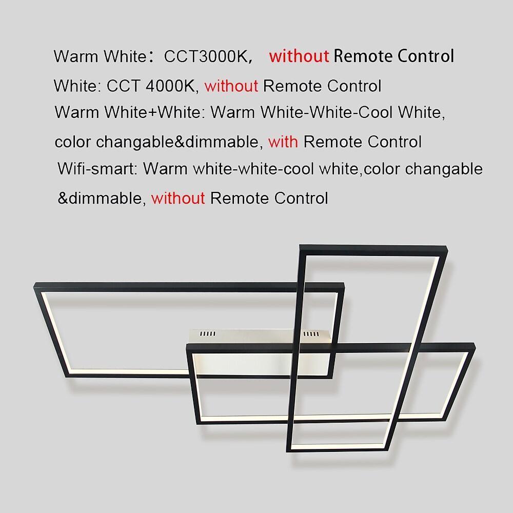 Geometric Overlapping Rectangle Aluminum LED Flush Mount Ceiling Light
