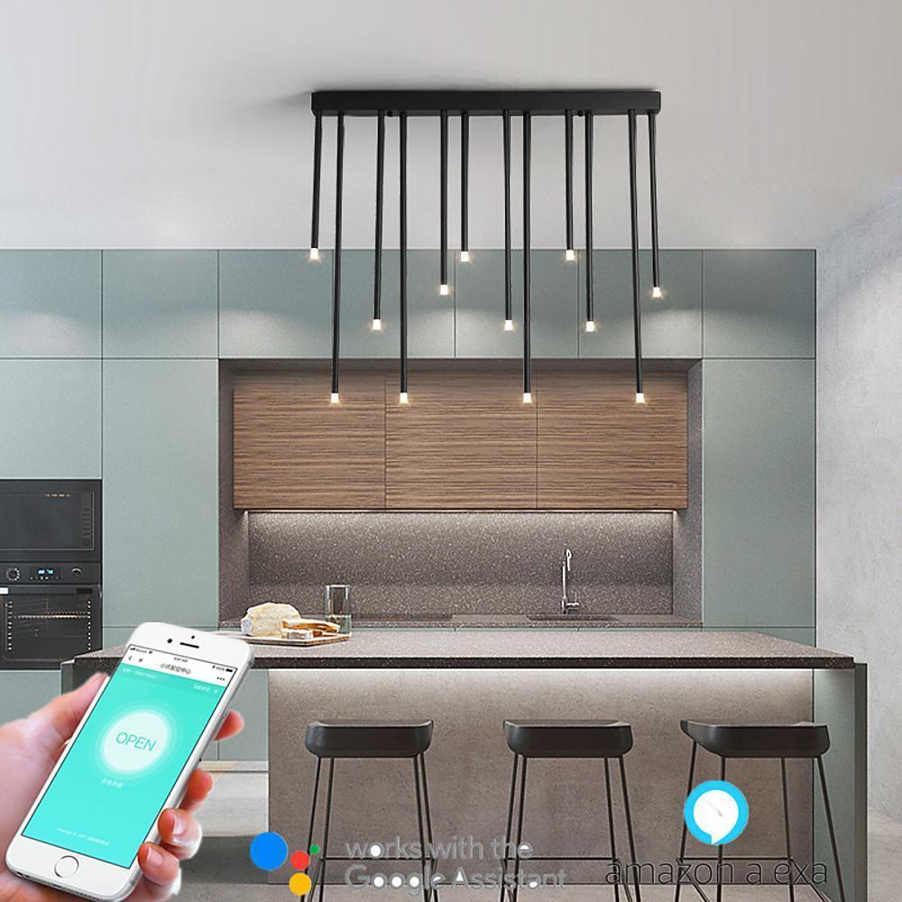Linear Modern LED Flush Mount Ceiling Light with Wireless Control