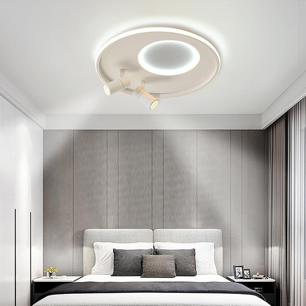 Modern LED Flush Mount Ceiling Light with Dual Spotlights