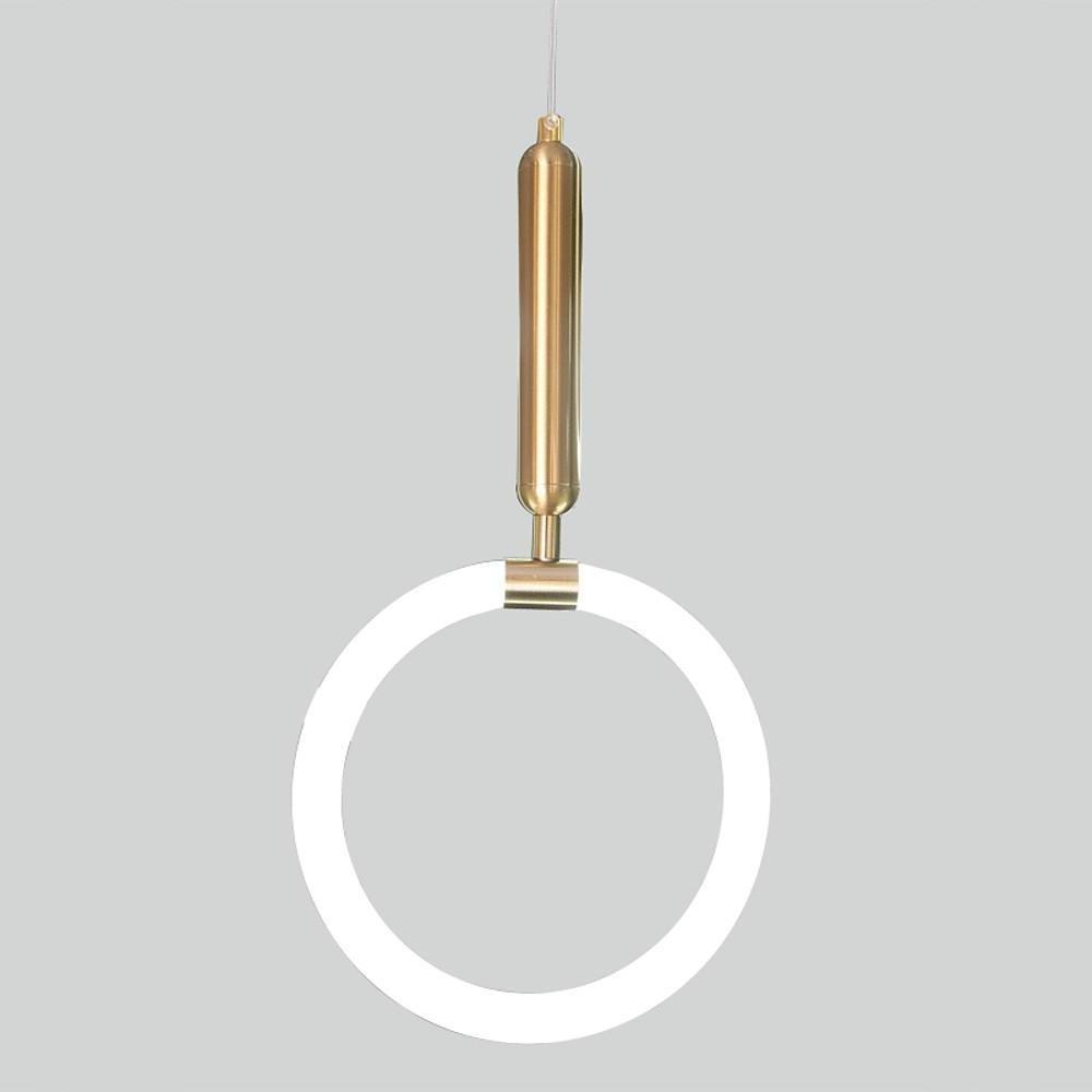 Modern Ring Pendant Light Metal Silica Gel LED Ceiling Fixture
