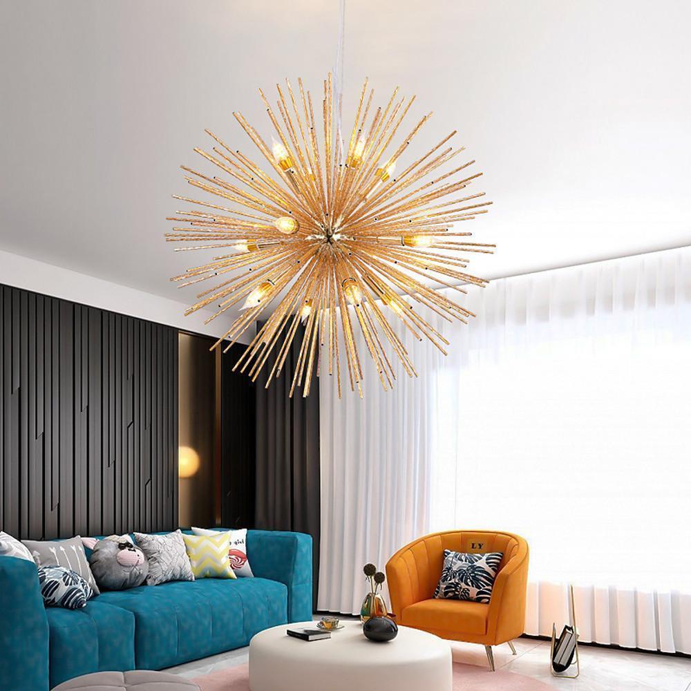 Globe LED Pendant Light Electroplated Aluminum Modern Chandelier