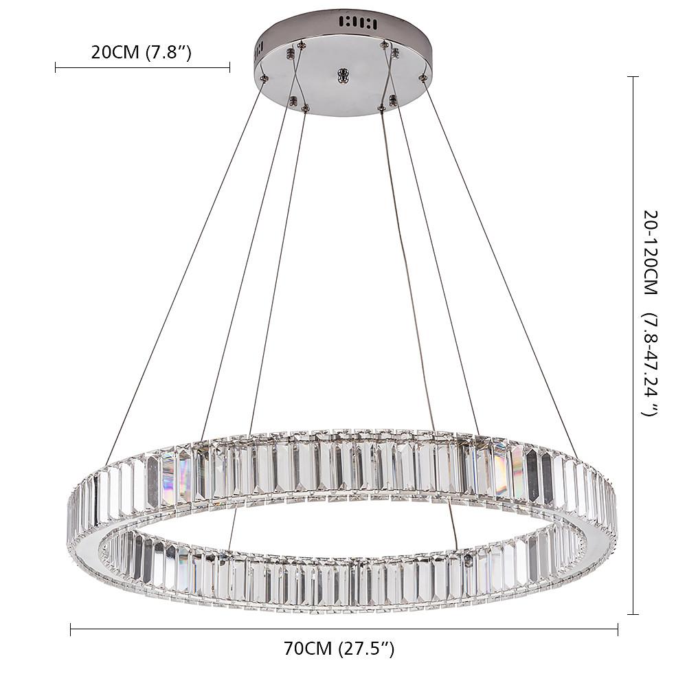 32" Crystal Ring Chandelier with Integrated LED in Gold Finish