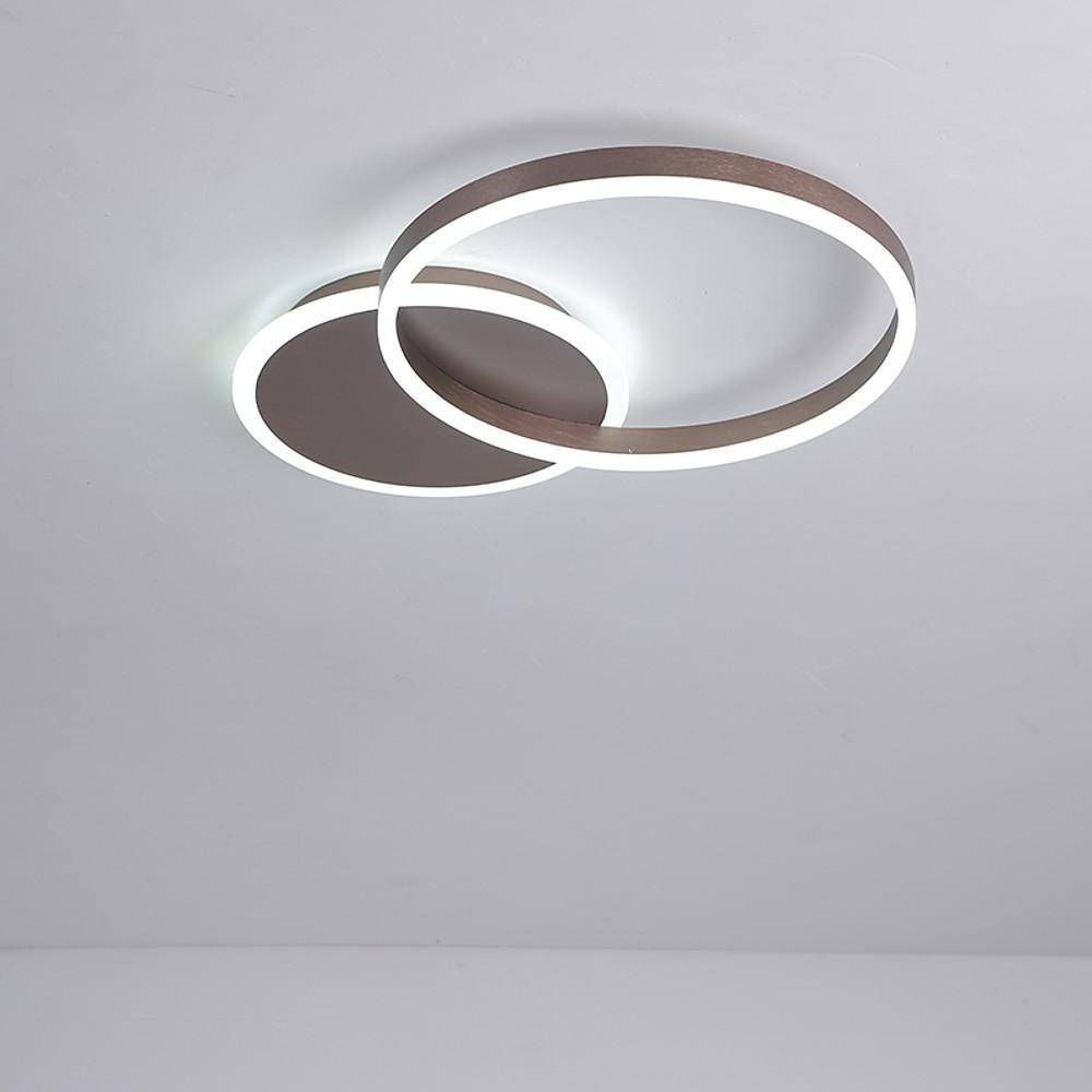 Dual Circle LED Flush Mount Ceiling Light - Dimmable Modern Aluminum