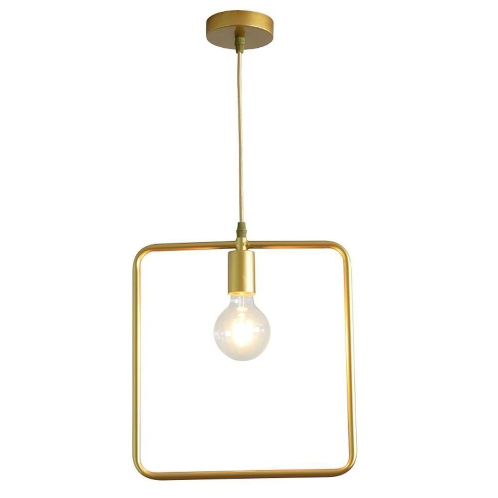 Black & Gold Geometric Pendant Light – Modern Metal Ceiling Lamp