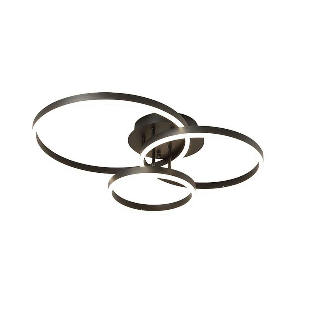 Modern 3-Circle Flush Mount Ceiling Light with Dimmable LED