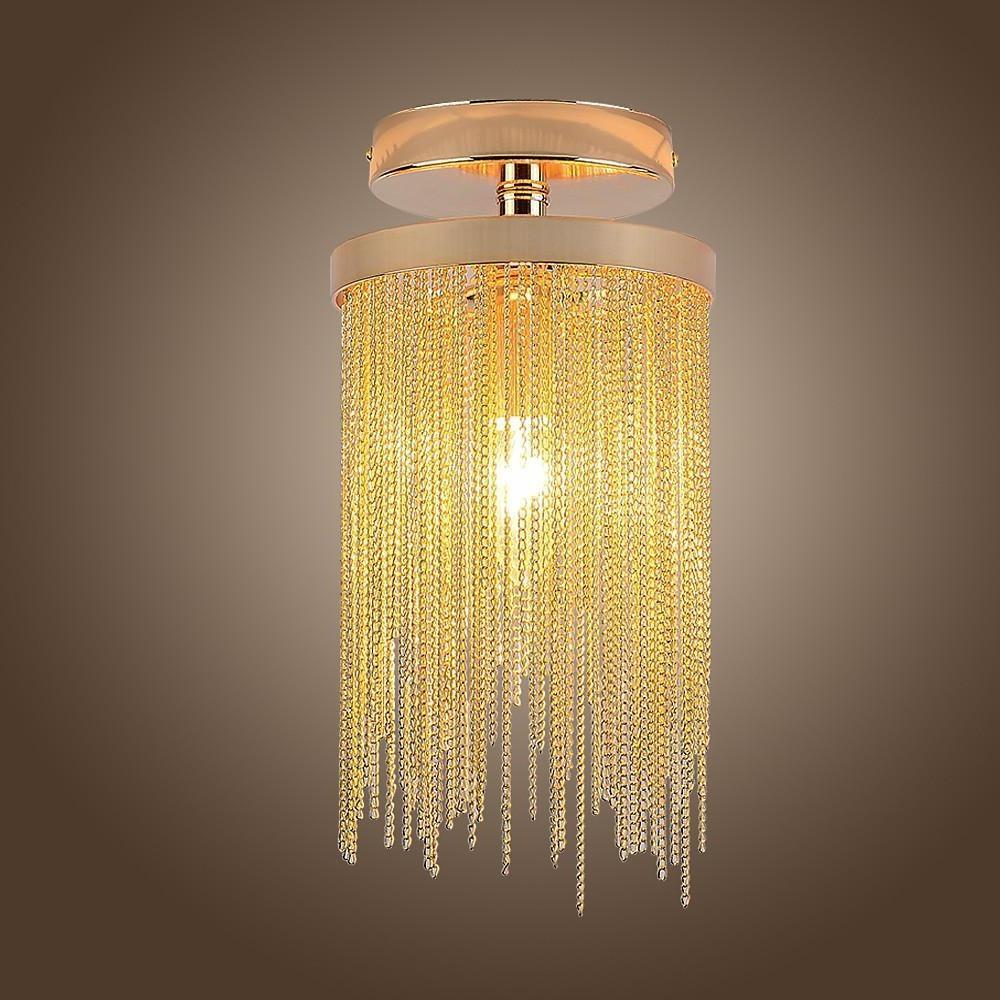 Modern Farmhouse Tassel Semi Flush Mount Ceiling Light