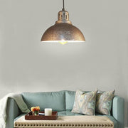 Industrial Metal Dome Pendant Light – Vintage LED Single Fixture