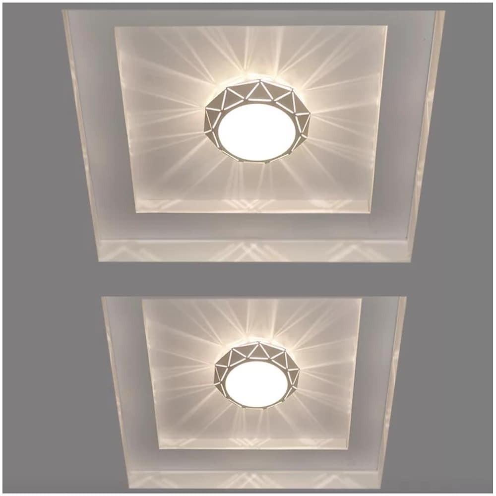 Geometric Drum LED Flush Mount Ceiling Light - Modern Metal Fixture