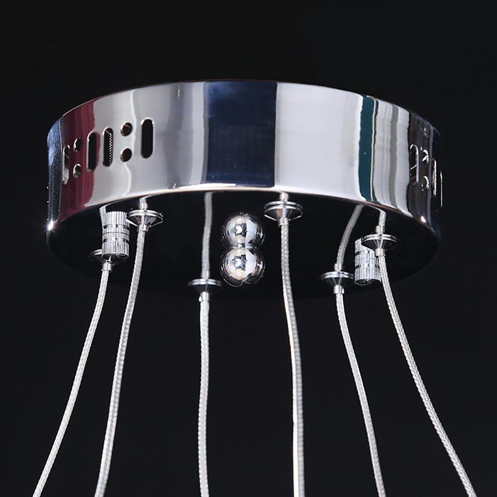 2-Ring Crystal Chandelier with Uplight - Electroplated Metal Finish