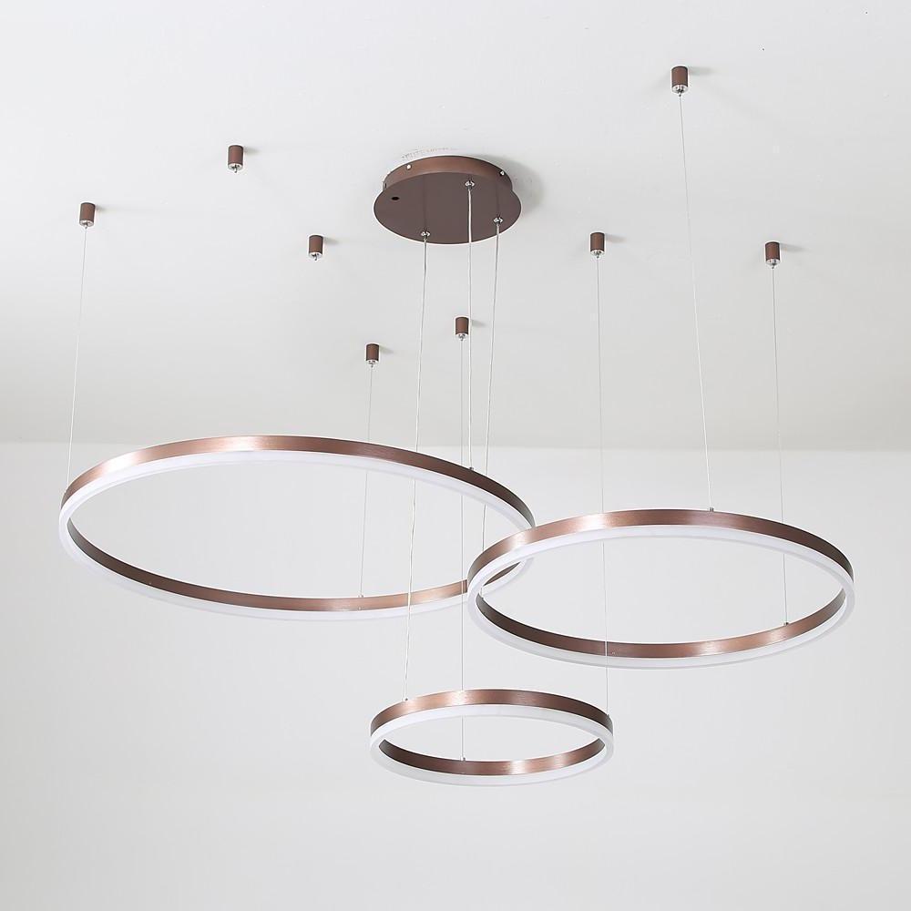 Modern 3-Ring Acrylic Chandelier with Dimmable LED