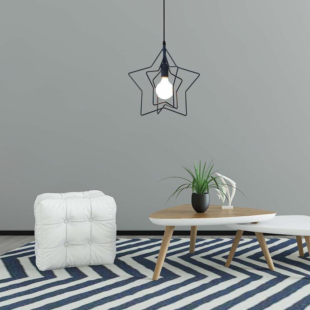 Modern Star Shaped Metal Pendant Light with Adjustable Cord