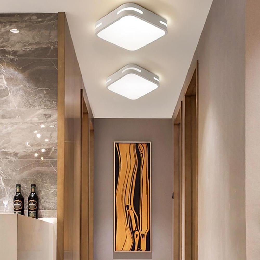 Modern Square Flush Mount LED Ceiling Light - Acrylic & Metal