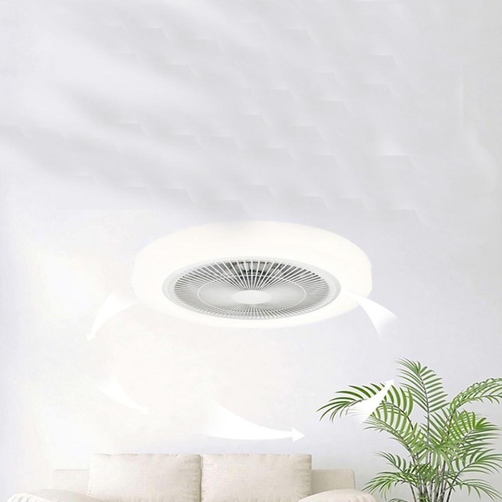 Bladeless Flush Mount Ceiling Fan with LED Light & Remote