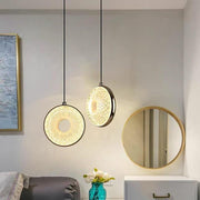 Modern Circle LED Pendant Light - Electroplated Metal & Acrylic