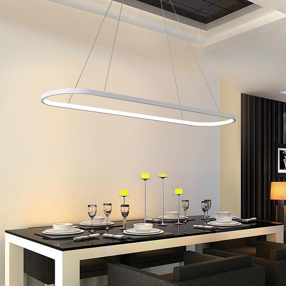 Modern Rounded Rectangle Pendant Light – LED Acrylic & Aluminum