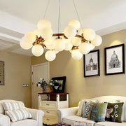 Modern Glass Globe Cluster Chandelier with Electroplated Finish