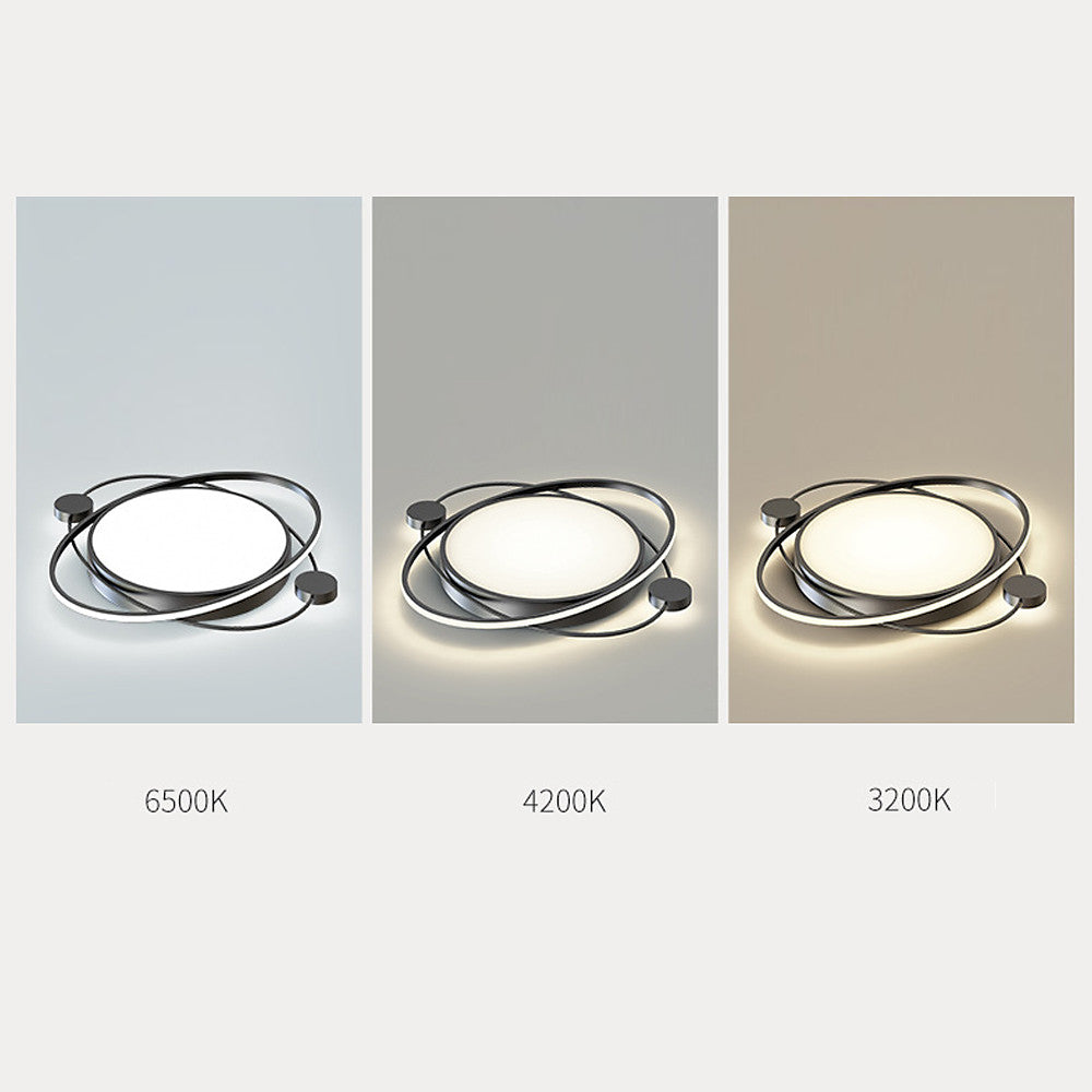 Geometric Circle LED Flush Mount Ceiling Light with Remote Control