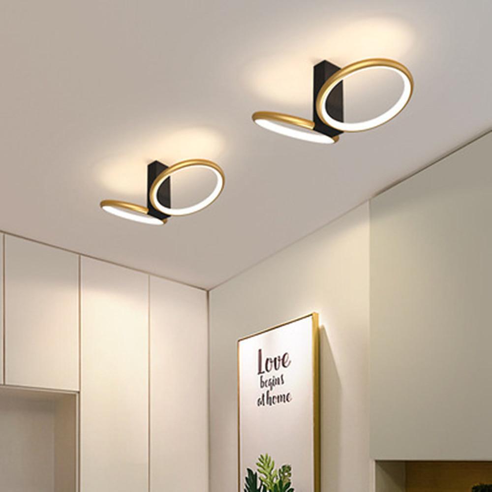 Geometric Gold Flush Mount LED Ceiling Light - Aluminum Finish