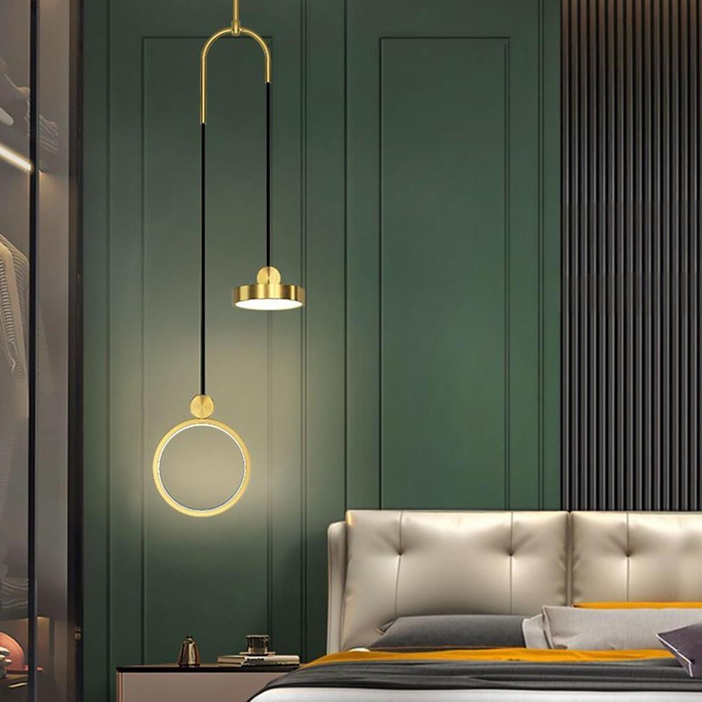 Modern 2-Circle LED Pendant Light - Metal & Acrylic Hanging Lamp