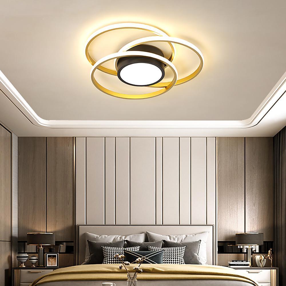 Modern Multi-Circle Flush Mount LED Ceiling Light in Gold