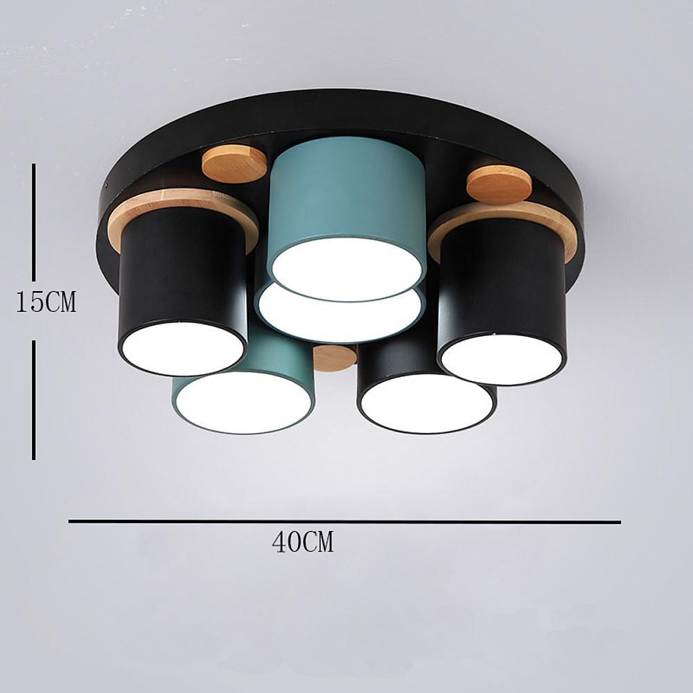 Modern Cylindrical Semi Flush Mount LED Ceiling Light - Metal & PVC
