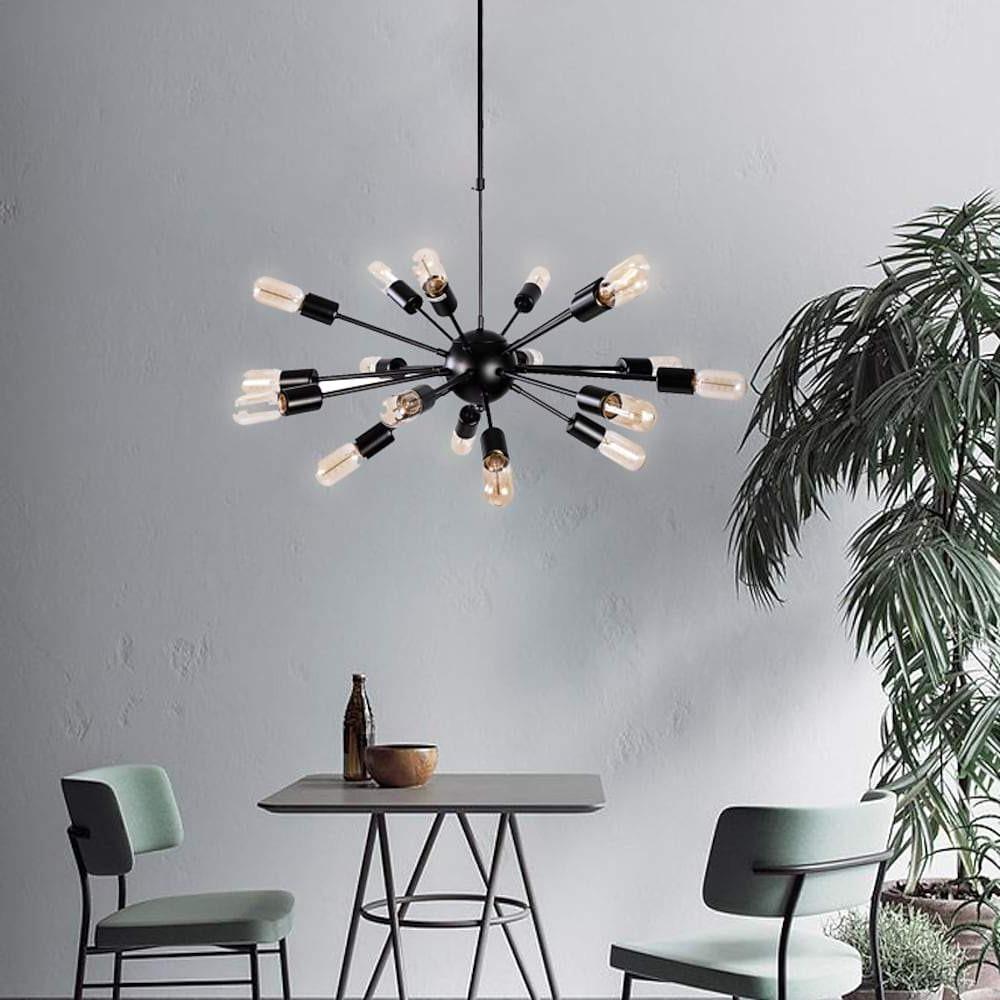Mid-Century Sputnik Chandelier 18-Light Metal Ambient Fixture