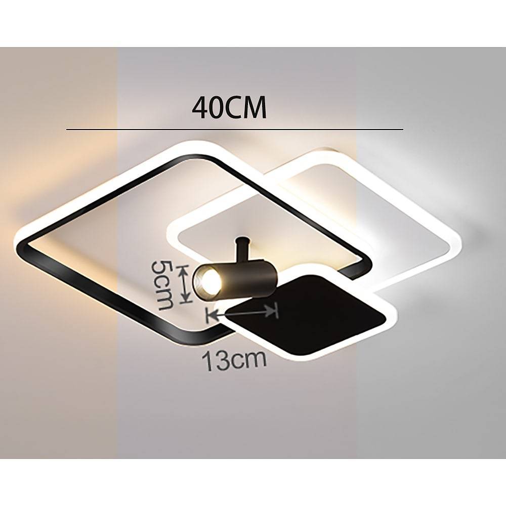 Modern 3-Square Metal LED Flush Mount Ceiling Light