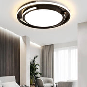Circular Dimmable LED Flush Mount Ceiling Light in Black