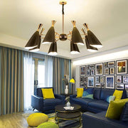 8-Light Nordic Chandelier – Electroplated Metal Candle Style