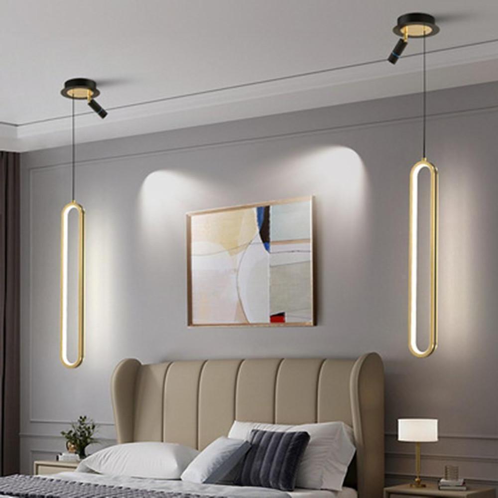 Modern LED Pendant Light with Adjustable Spotlight - Aluminum &