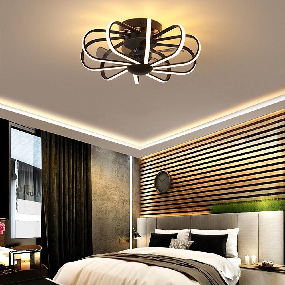 Modern 5-Blade Ceiling Fan with Integrated LED Ambient Lighting