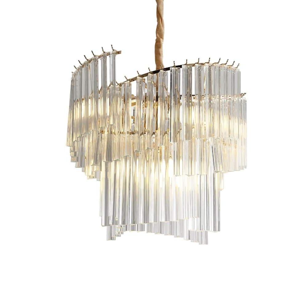 Artistic Crystal Chandelier with Electroplated Glass Shades - 8-Light
