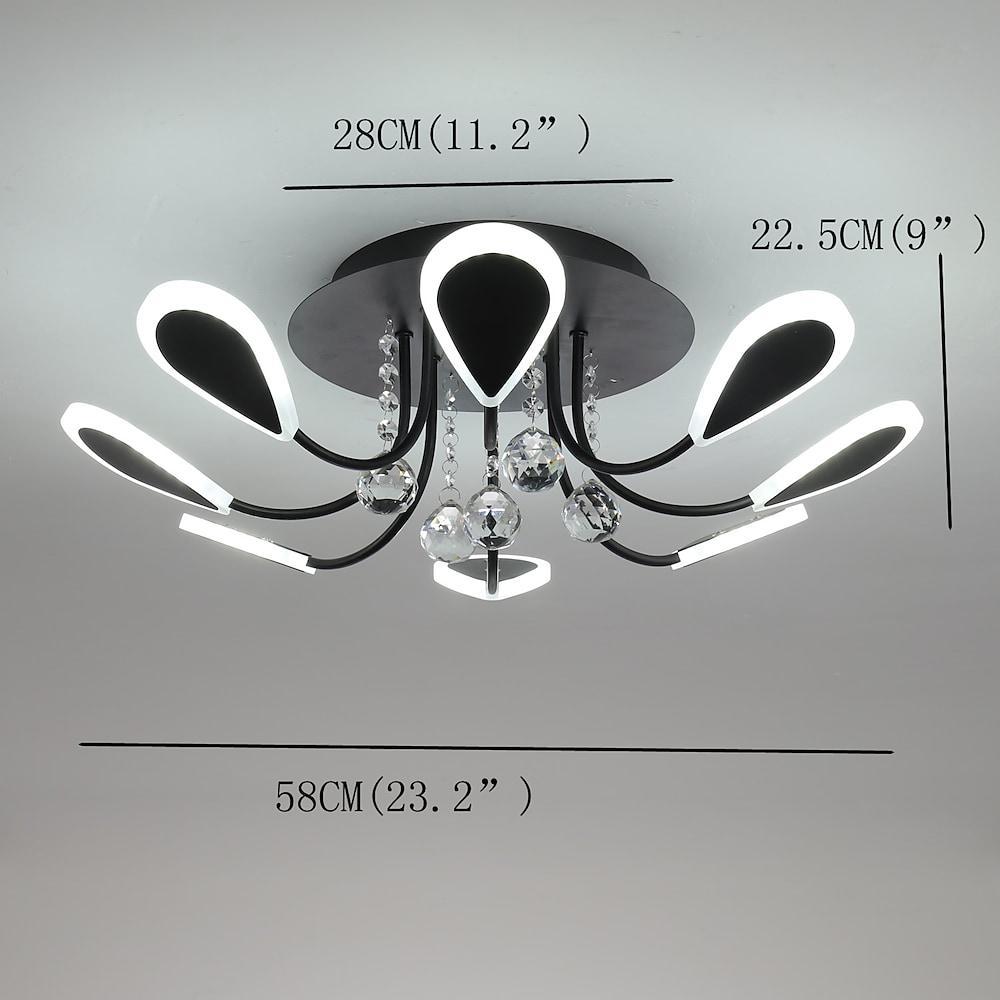 Modern Crystal Flush Mount Ceiling Light – 8-Light LED Fixture