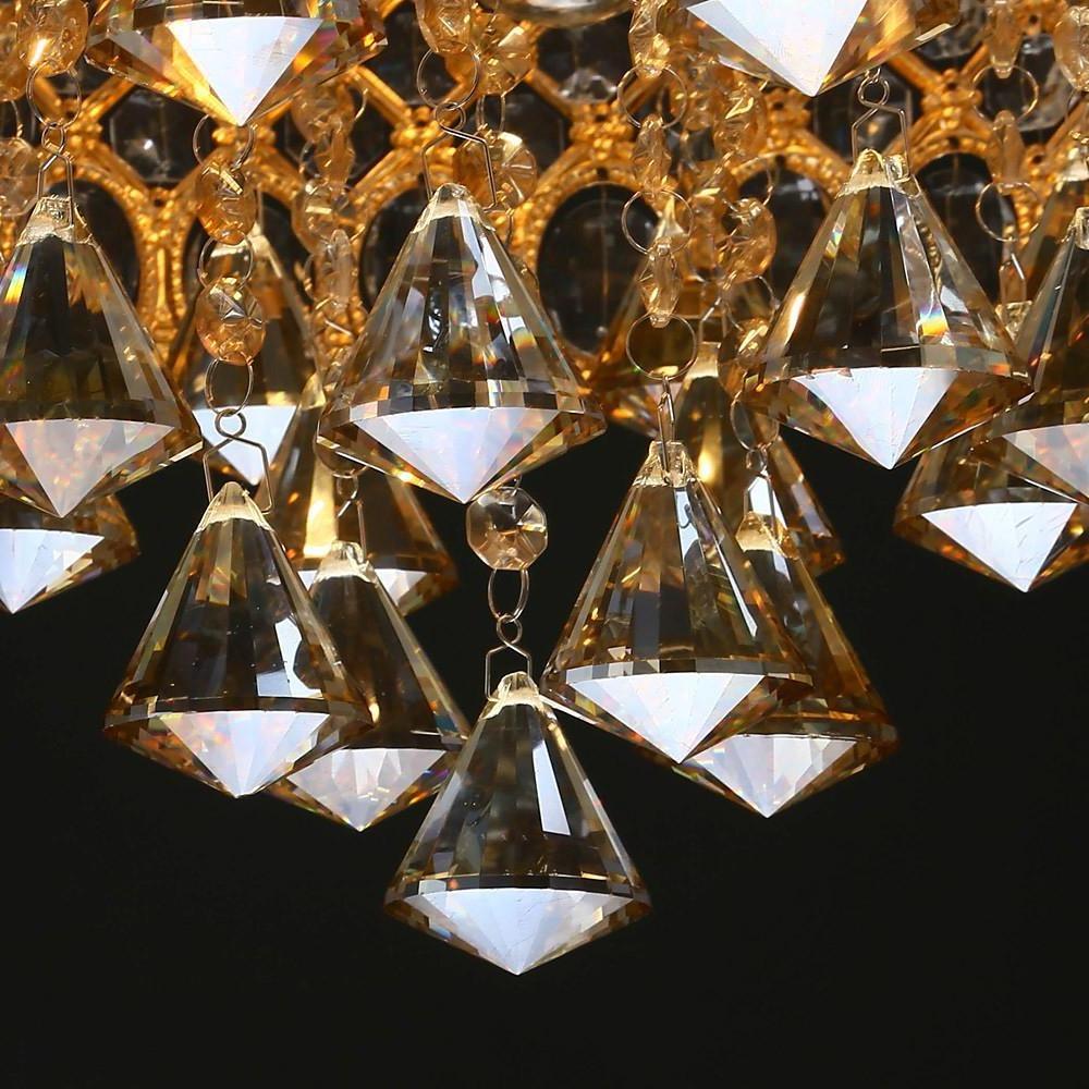 4-Light Crystal Drum Flush Mount Ceiling Chandelier