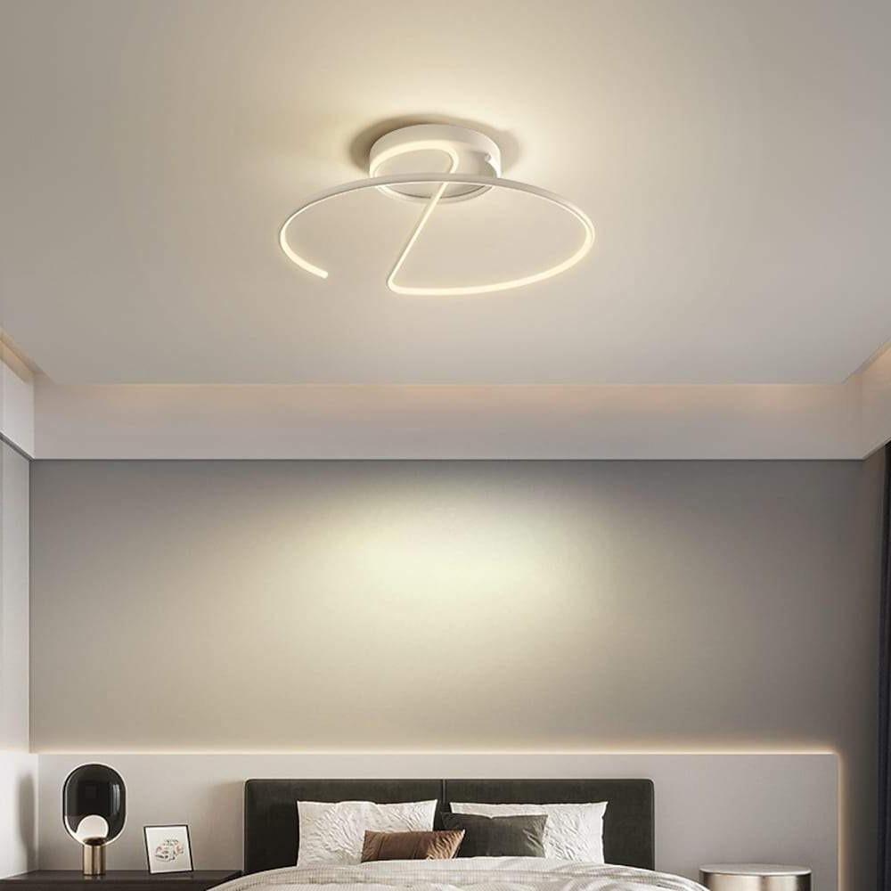Dimmable LED Semi-Flush Mount Ceiling Light Modern Metal Geometric
