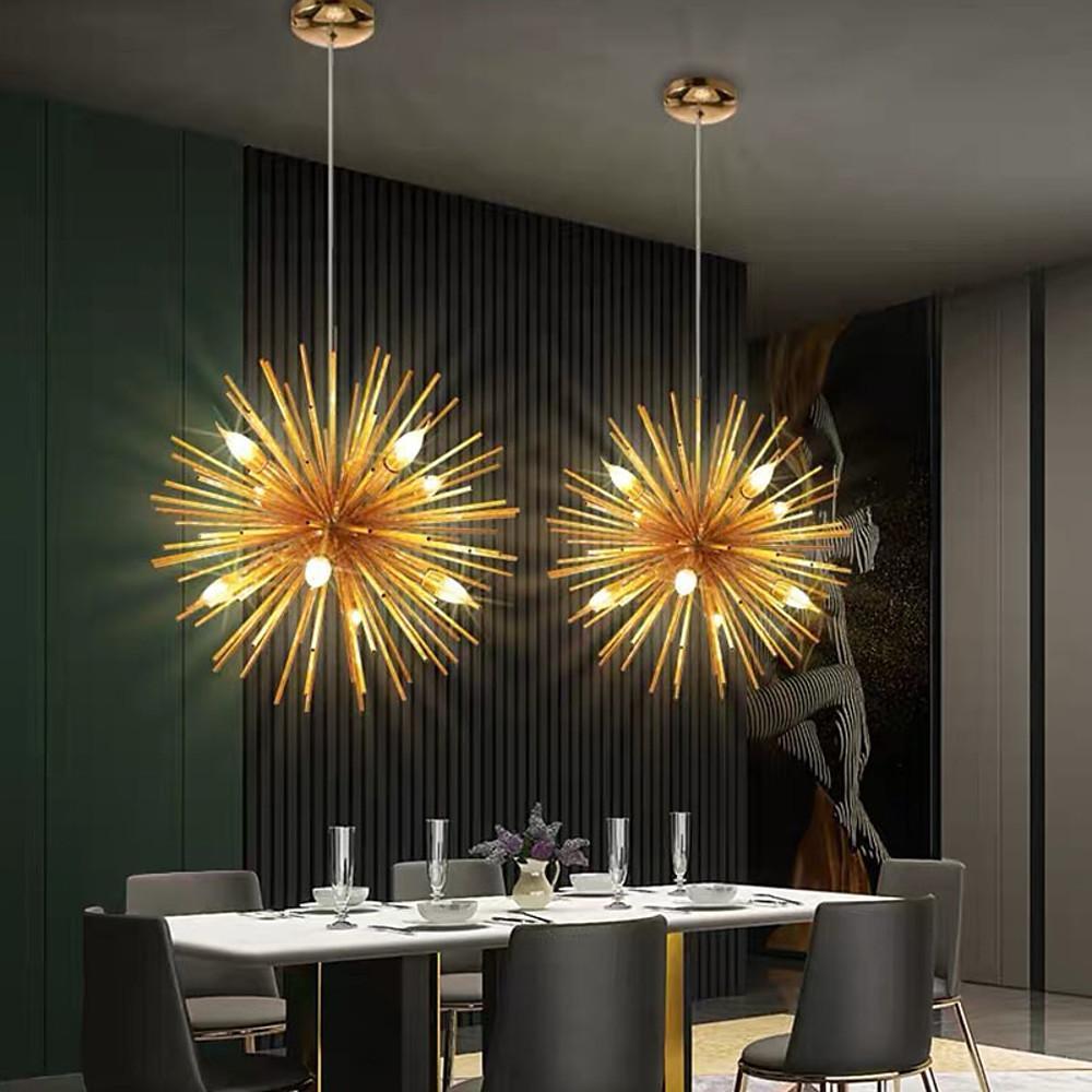 Globe LED Pendant Light Electroplated Aluminum Modern Chandelier
