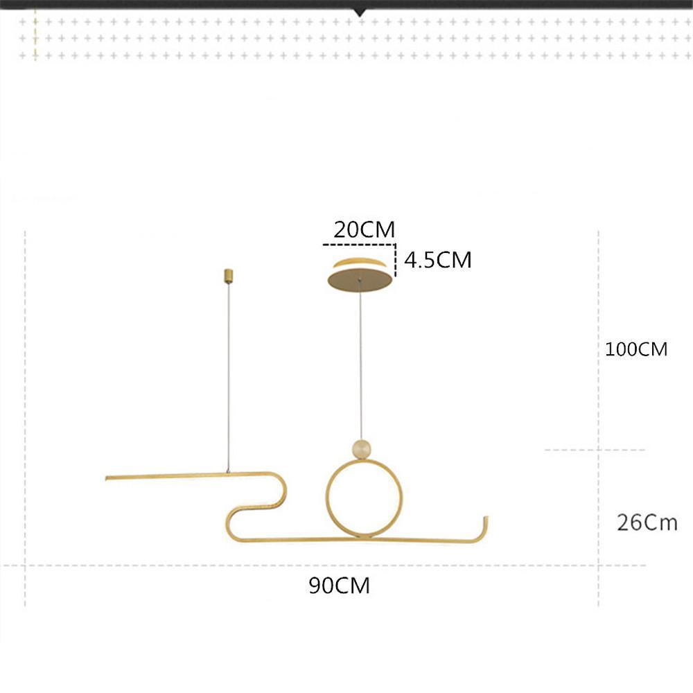 Modern Circle Linear LED Pendant Light - Black & Gold