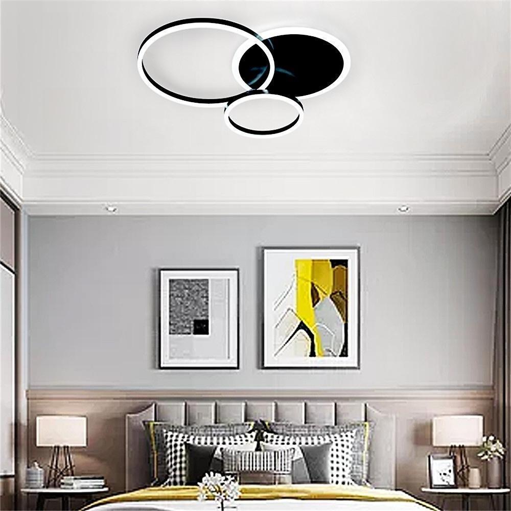 3-Layer LED Circle Flush Mount Light - Dimmable, 26"x20"