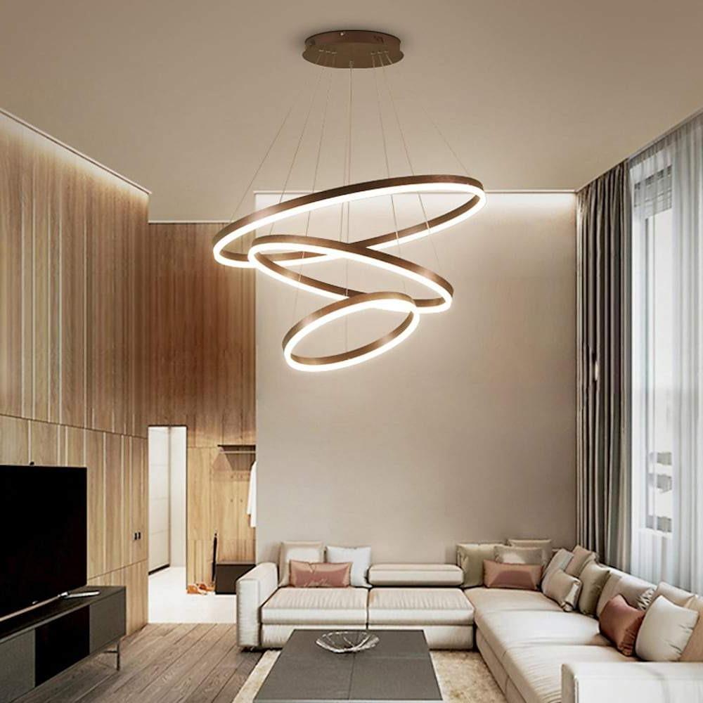 Modern 3-Ring Graduated Chandelier with Remote Control