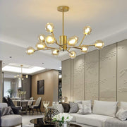 12-Light Glass Sputnik Chandelier – Modern Nordic Pendant Light