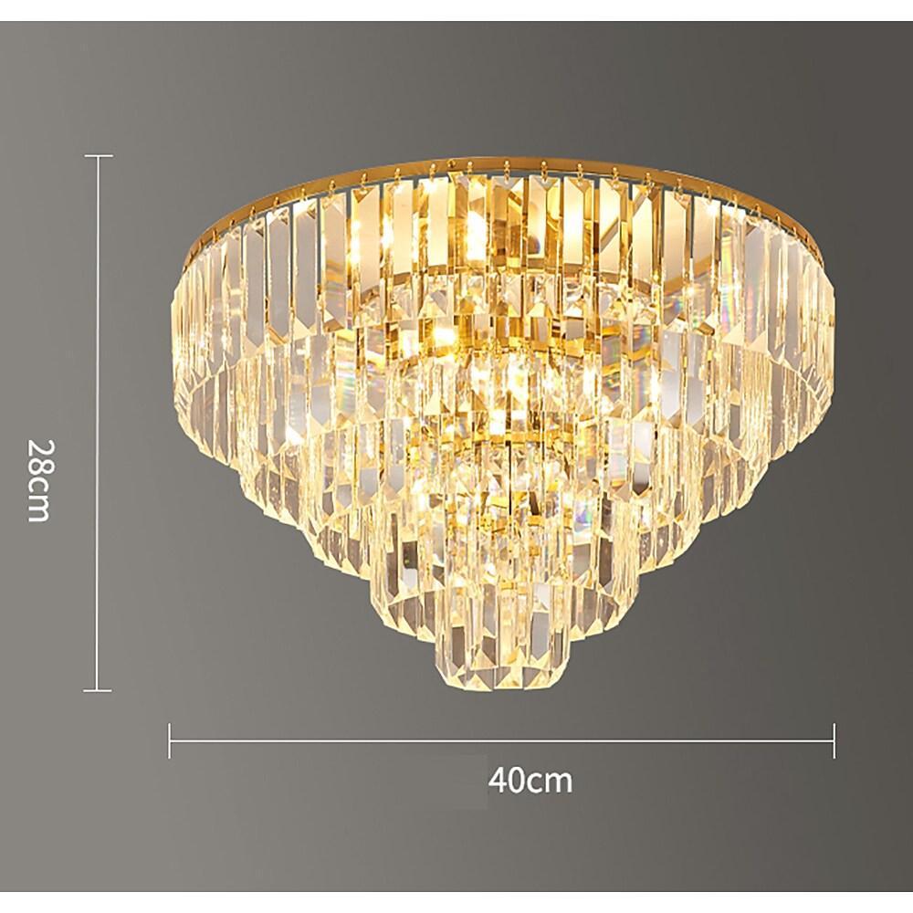 Crystal Candelabra Flush Mount Ceiling Light - LED Metal Fixture