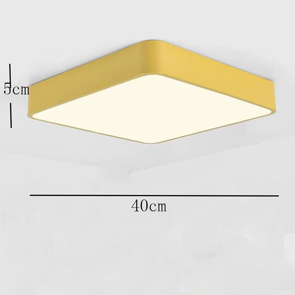 Modern Square LED Flush Mount Ceiling Light Metal Acrylic 16 Inch