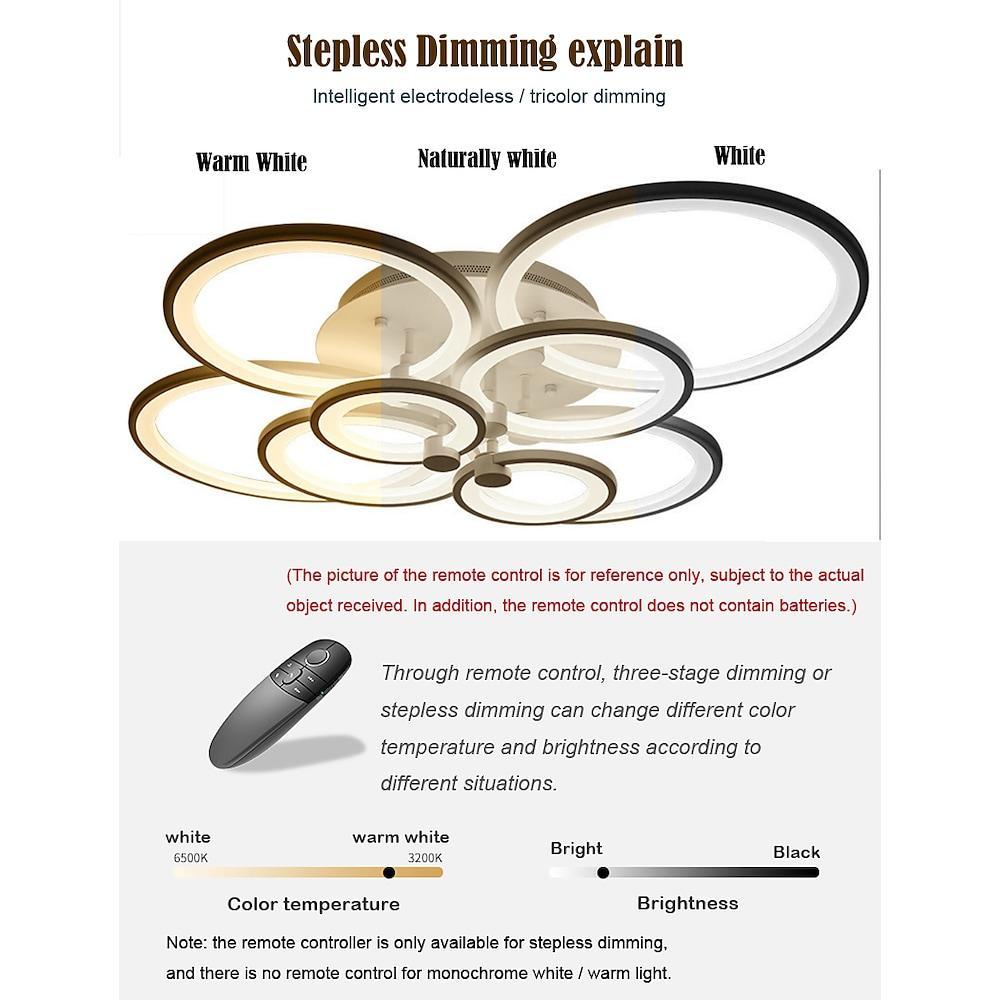 Modern Semi Flush Mount Light with Overlapping Rings - LED Ceiling