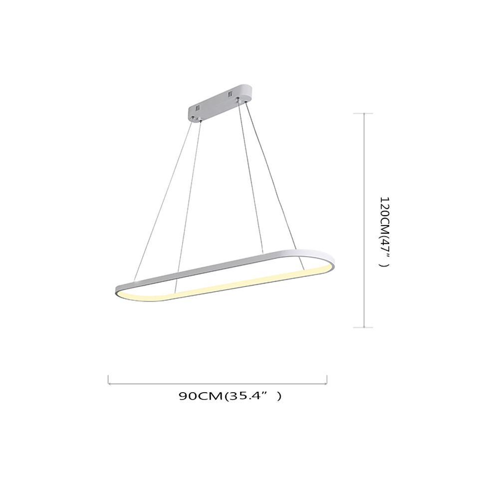 Modern Linear Rectangle LED Pendant Light with Remote Control