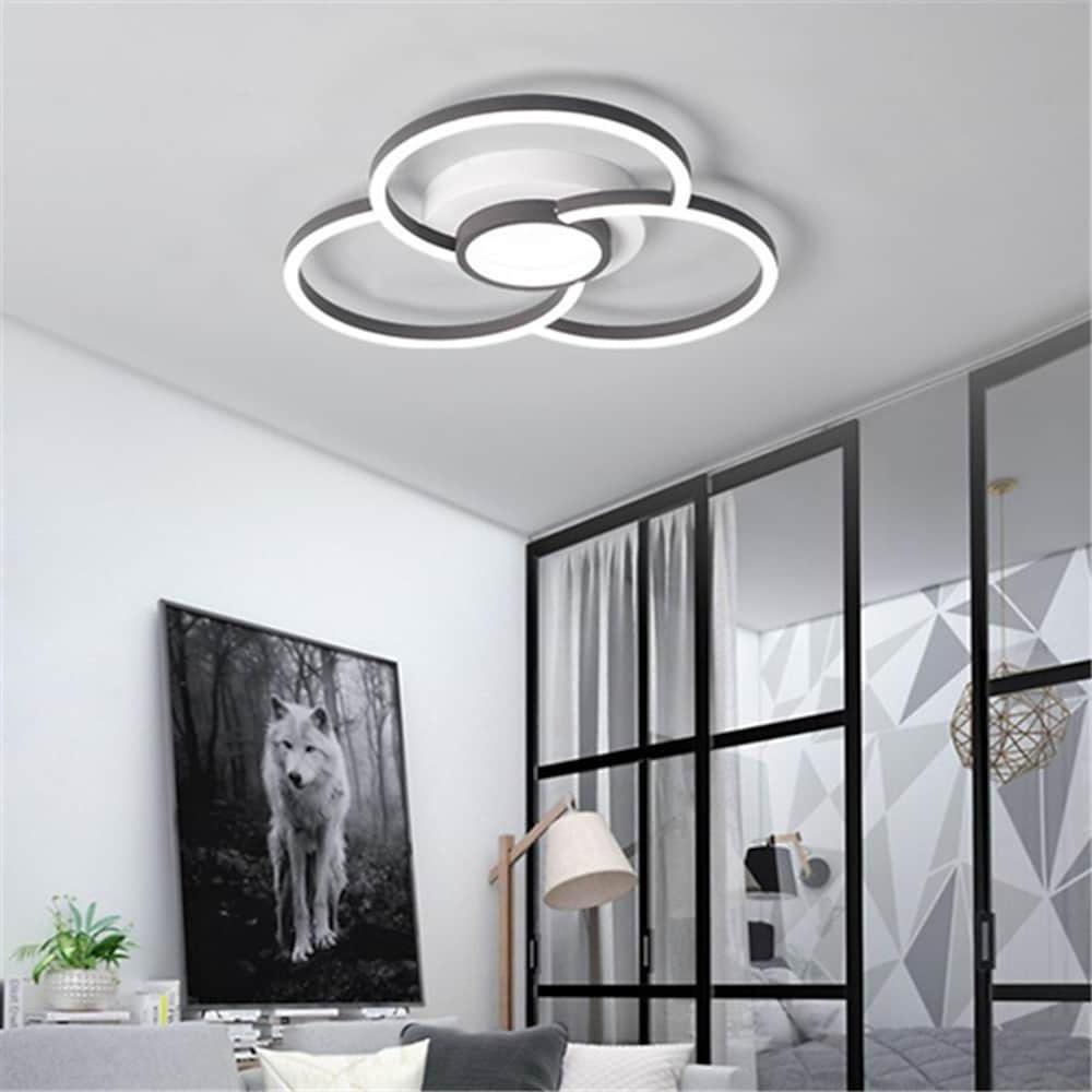 Modern Geometric LED Flush Mount Ceiling Light - Aluminum