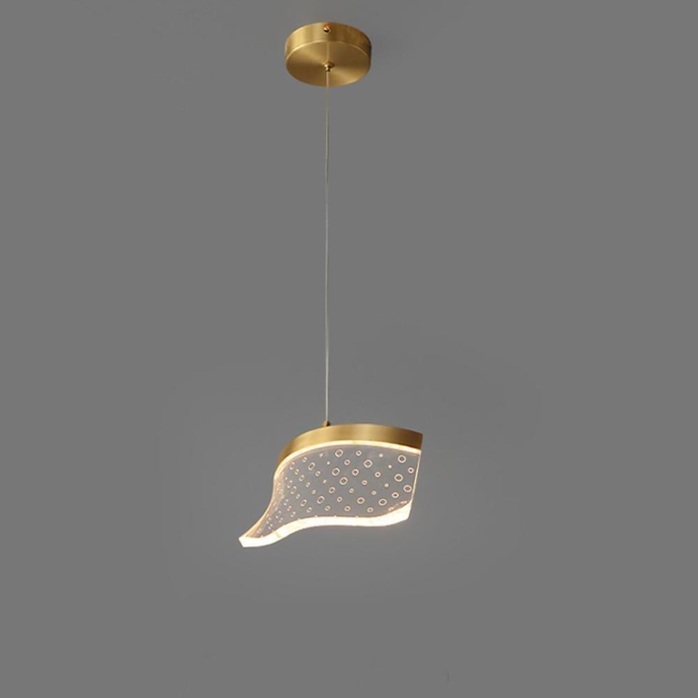 Geometric Copper Acrylic Pendant Light – Modern LED Downlight