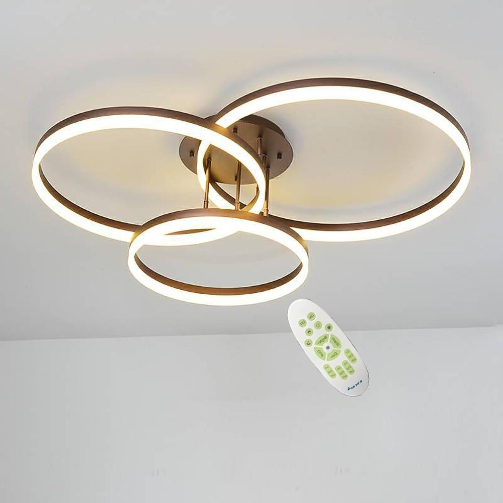 Modern Three-Ring LED Flush Mount Ceiling Light - Metal & Acrylic