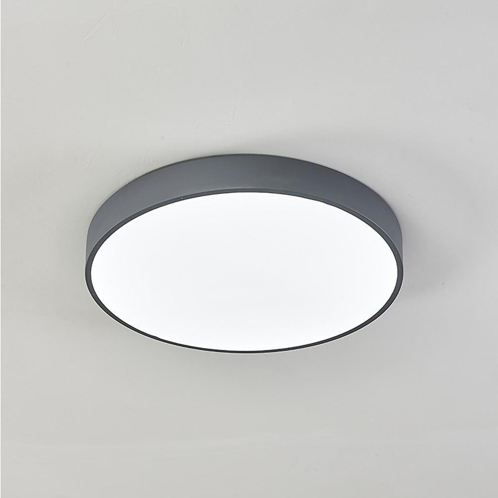 Ultra-Thin Round LED Ceiling Light Flush Mount Wood Frame