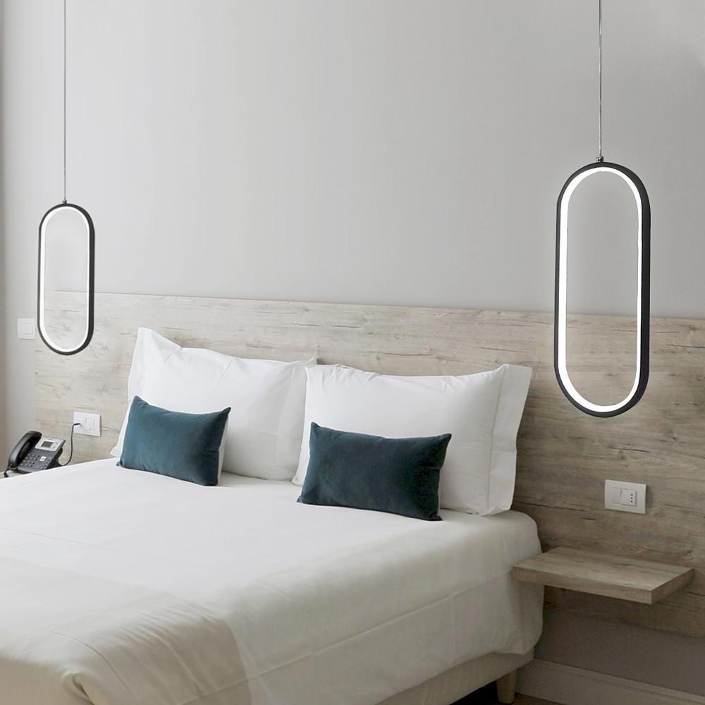 Rounded Rectangle LED Pendant Light Modern Aluminum Ceiling Fixture